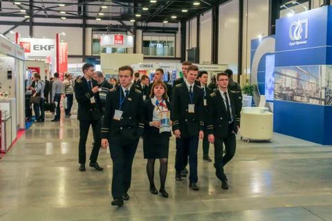 A group of young delegates. 库存照片