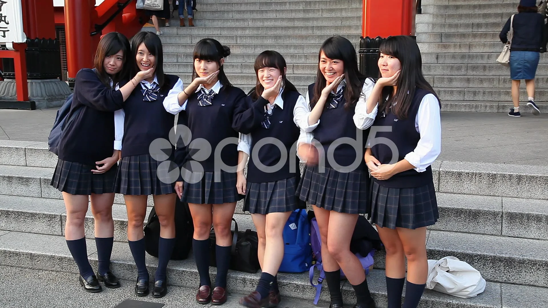Group Of Young Japanese High School Stud... | Stock Video | Pond5