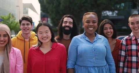Group of young multiracial people having fun together Stock Footage 192386995