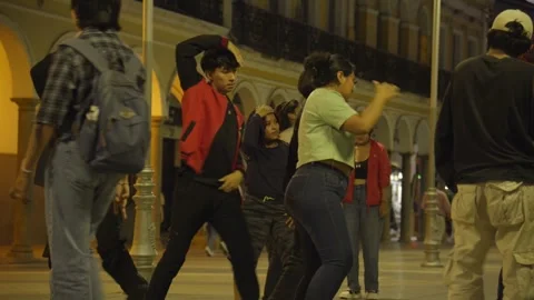 A group of young people dancing  Video stock 273799886