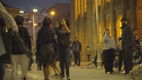 A group of young people dancing  Stock-Footage 273799989