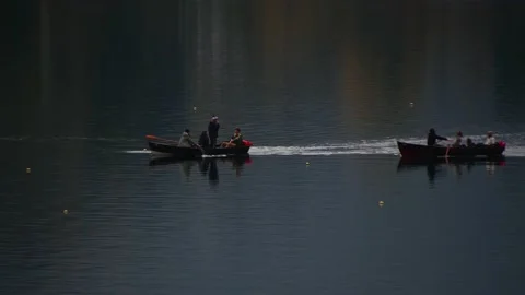 Group of young people having fun on wooden boat Stock Footage 193071264