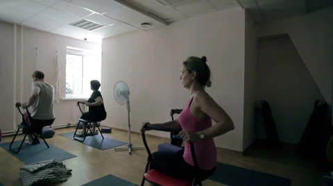 A group of young people performing exercise Video stock 64809064