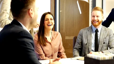 Group of young people working in the office Video stock 79307569