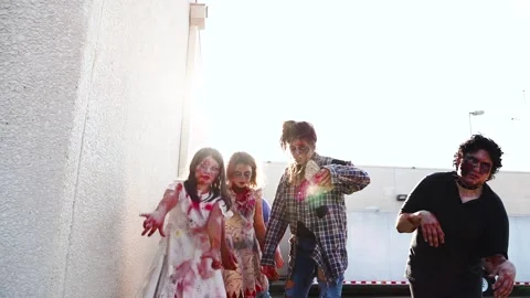 Group of Zombies Approaching - Slow Mo HD 動画素材 160881589