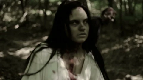 Group of zombies goes to the forest Stock Footage 67106795