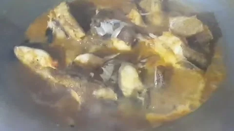 Grouper fish cooked in curry Stock Footage 300005807