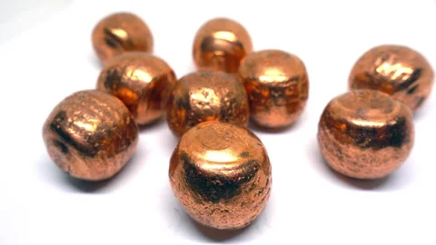 Grouping of copper balls on white background. Stock Footage 331177409