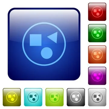 Grouping elements color square buttons 库存插图