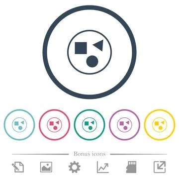 Grouping elements flat color icons in round outlines 스톡 일러스트