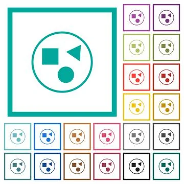 Grouping elements flat color icons with quadrant frames 스톡 일러스트