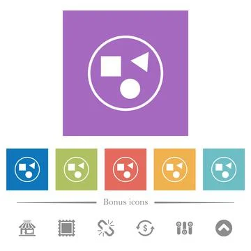 Grouping elements flat white icons in square backgrounds Stock Illustration