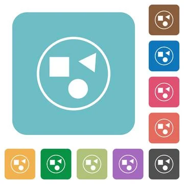 Grouping elements rounded square flat icons Stock Illustration