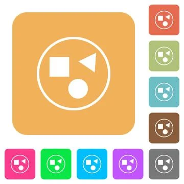 Grouping elements rounded square flat icons Stock Illustration