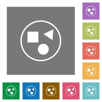 Grouping elements square flat icons Illustrazione stock