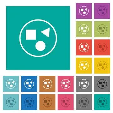 Grouping elements square flat multi colored icons Stock Illustration
