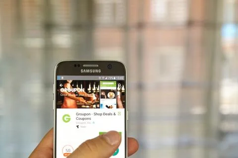 Groupon android app Stock Photos