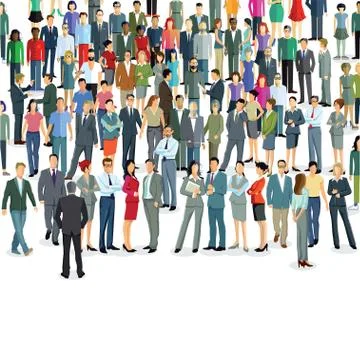 Groups and crowds on a place Stock Illustration