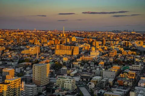 Groups and evening views in central Tokyo Stock Photos