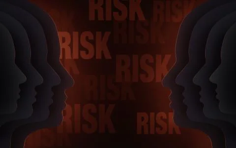 Groups Facing Risk in the Darkness Stock Illustration