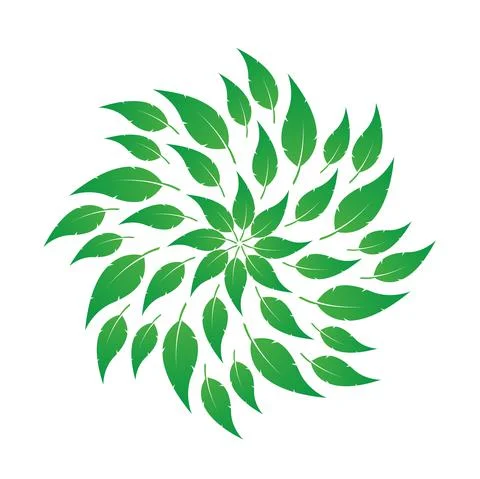 Groups of leaves circle moving design on white background, and a nature leav Stock Illustration
