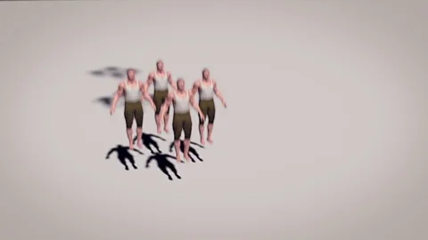 Groups of Men Shattering Animation Stock-Footage 83047296