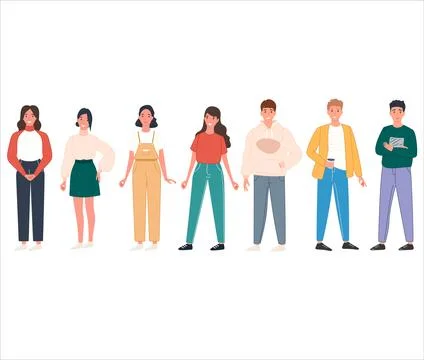 GROUPS OF PEOPLE WITH DIFFERENT GENDERS Stock Illustration