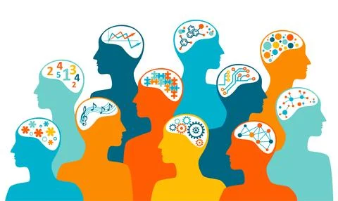 Groups of people with shared interests Stock Illustration