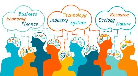 Groups of people with shared interests Stock Illustration