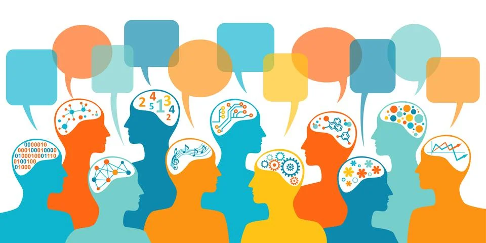 Groups of people with shared interests Stock Illustration