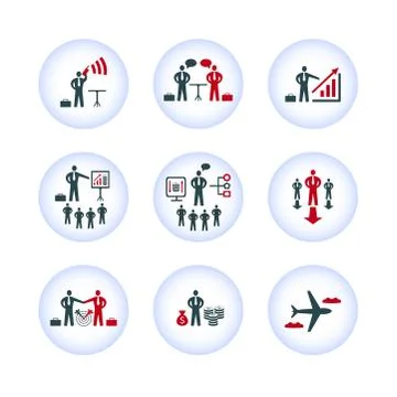 Groups, a set of icons in the same style, business and marketing. Stock Illustration