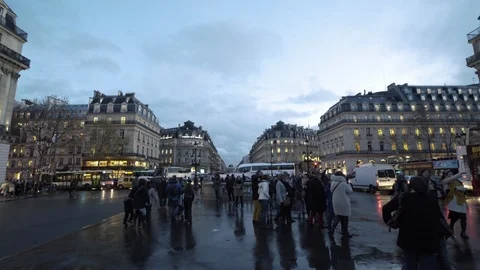 Groups of tourists visit the Old Garnier Opera House In Paris during the last Stock Footage 93288011