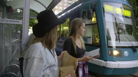 Groups waits for train Stock Footage 54084473