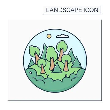 Grove color icon Stock Illustration
