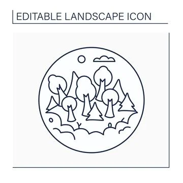 Grove line icon Stock Illustration