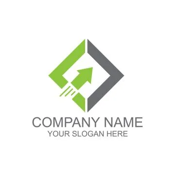 Grow arrow within diamond shape logo Stock Illustration