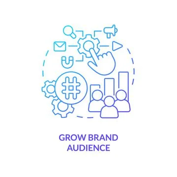 Grow brand audience blue gradient concept icon Stock Illustration