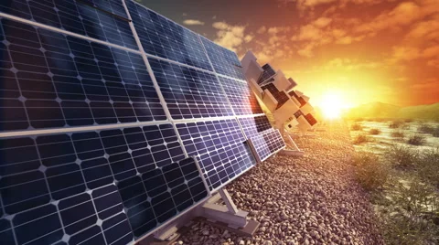 Grow up building solar panel generating energy close Stock Footage 67009725