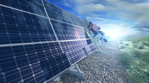 Grow up building solar panel generating energy close Stock Footage 67009981