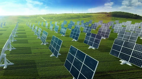 Grow up building solar panel generating energy Stock Footage 67010490
