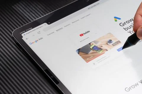 Grow business with using Google ads Stock Photos