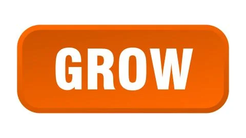 Grow button. grow square 3d push button Stock Illustration