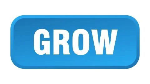 Grow button. grow square 3d push button Illustrazione stock