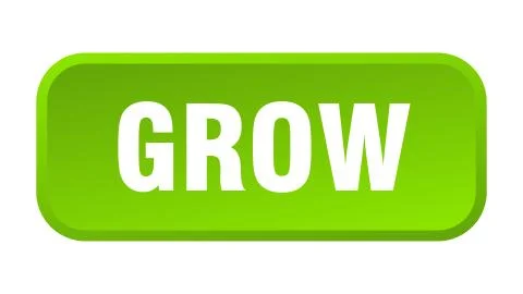Grow button. grow square 3d push button Illustrazione stock