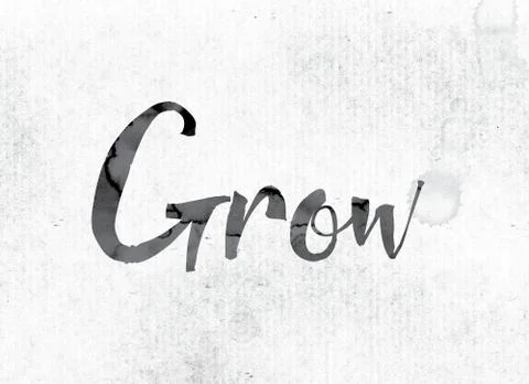 Grow Concept Painted in Ink Stock Illustration
