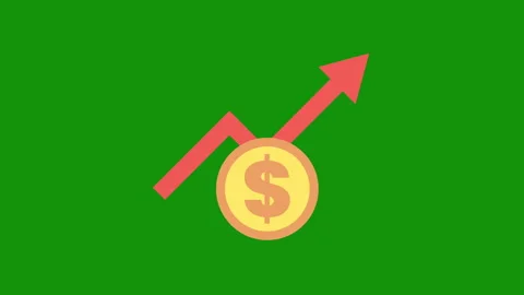 Grow of the Dollar in Financial Data Graph juxtaposed with Increased Stock Stock Footage 256071426