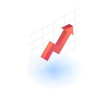 Grow graph icon, isometric style Stock Illustration