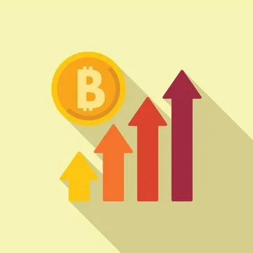 Grow graph line icon flat vector. Gain finance Stock Illustration