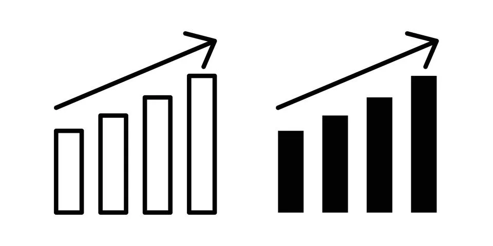 Grow icon vector concepts, line and silhouette style Stock Illustration