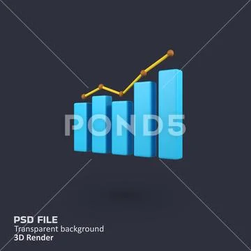 Grow Up Improve isolated 3d render icon illustration Modello PSD